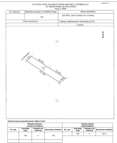 Cornetu, zona primariei, semistradal, 100metri Alexandriei!